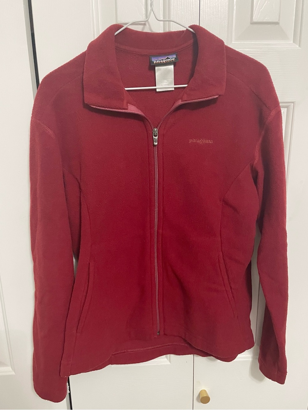 Patagonia Deep Red Full-Zip Teddy Fleece Jacket